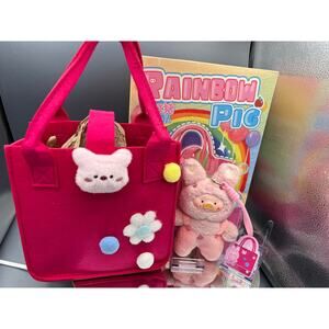 SECRET Rainbow Pig V1 400% Bag, Purse with Piggy bag charm!!! Pink Toot-Toot!